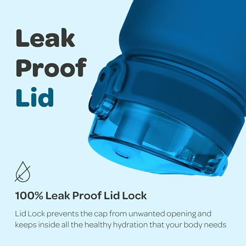 Hydracy Motivational Water Bottle with Time Marker & Fruit Infuser 17 oz | BPA-Free Tritan, Leakproof Flip-Top Lid,No-Sweat Sleeve,Carry Strap,Daily Intake Tracking for Gym,Sports,Outdoors - color: Midnight Blue, size: 17 Ounces
