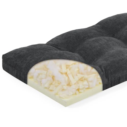 baibu 40 Inch Memory Foam Bench Cushion, Dual-Layer Patent Design Non-Slip Indoor Bench Cushion with Ties, 40x15x3Inch, Black - color: Black, size: 40x15x3 Inch (Pack of 1)