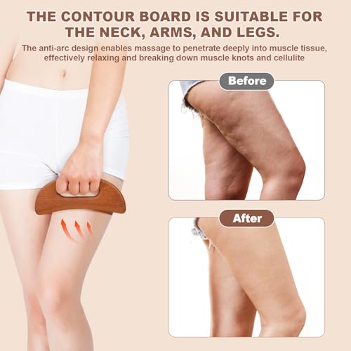 3-in-1 Wood Therapy Massage Tools Wooden Gua Sha Lymphatic Drainage Massager Body Sculpting Tools, Maderoterapia Kit, Anti-Cellulite - style: Massage Set