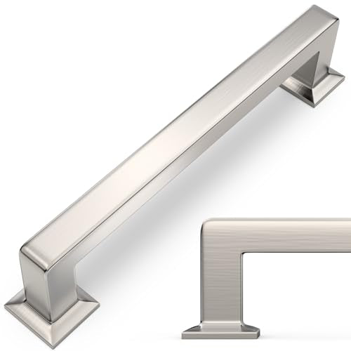 10 Pack 5 inch Brushed Satin Nickel Kitchen Cabinet Handles Cabinet Pulls Sliver Drawer Pulls Kitchen Cabinet Hardware Handles Dresser Handles - color: Brushed Satin Nickel, size: 5" Hole Center（128mm）