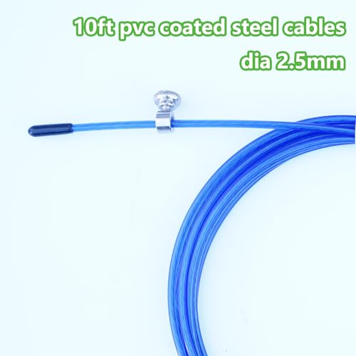 Replacement Cable Cord for Speed Jump Rope, 10FT Stainless Steel Cable Wire,Wire Replacement Jump Rope Speed Cable Accessory for Fast Speed Jump Ropes - color: Blue