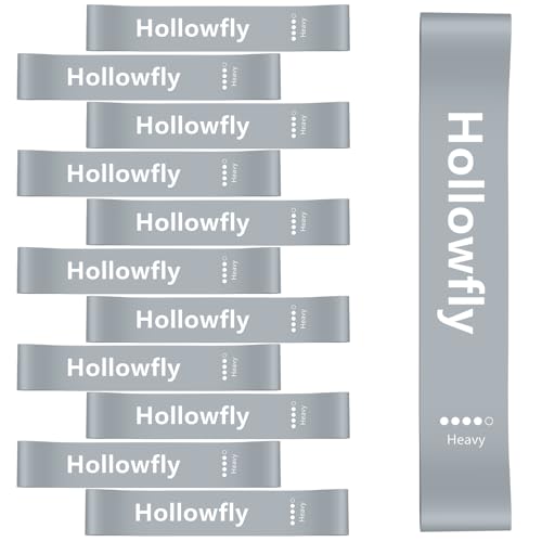 Hollowfly 12 Pcs Latex Resistance Loop Exercise Bands for Booty Workout Stretch Exercise Bands Non Slip for Legs Squat Resistance Loop Women Men Starter Butt Hip Thigh Fitness - color: Gray, style: Heavy