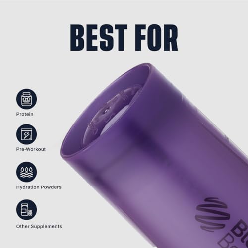 BlenderBottle Classic V2 Shaker Bottle Perfect for Protein Shakes and Pre Workout, 20oz, Full Color Purple - color: Purple, size: 20 Ounces