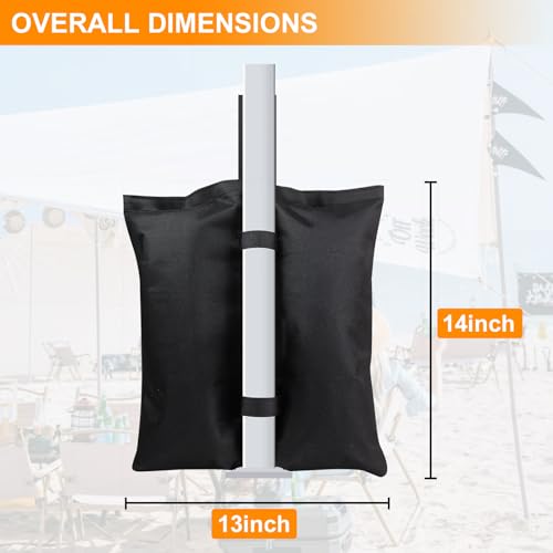 Canopy Weight Bags,4 Pack Heavy Duty Sand Pouch for Outdoor Gazebo Instant Shelter Pergola Tent,Empty Windproof Stabilizer Foot Weights - size: 13''x14''(4pcs)
