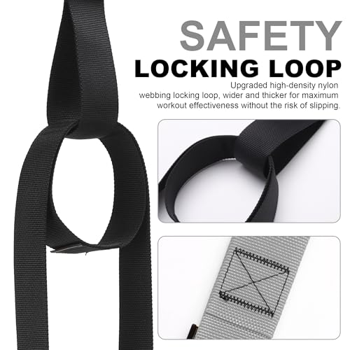 Home Resistance Training Kit | Full-Body Workout with Suspension Trainer Straps, Door Anchor, Handles, and Carrying Bag | Complete Home Gym Equipment - color: Grey