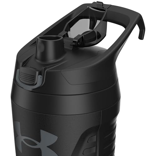Under Armour 32 oz Insulated Water Bottles - Sports Water Jug with Fence Hook, Leak Resistant for Baseball, Football & More, 32 oz Insulated, Black/Black - color: Black/Black, size: 32 Ounces