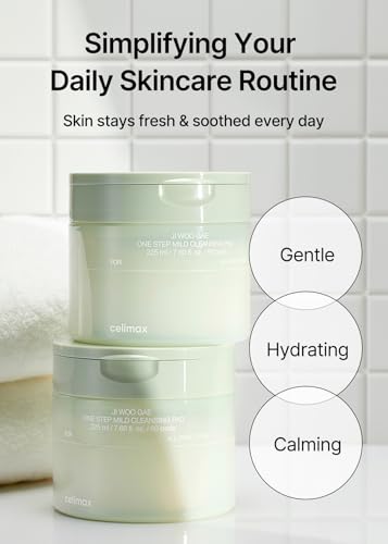 celimax ONE STEP Mild Cleansing Pad (60 pads) | Easy One-step Makeup Remover, Cleansing Water Pads, Big Size, Face Wash Cleanser, Hydrating, Soothing, Moisturizing, Korean Daily Skincare - color: Cleansing Pad