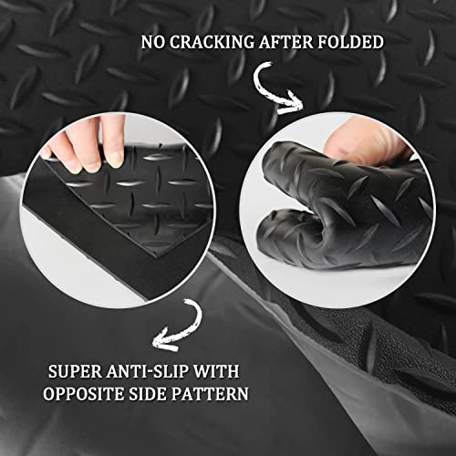jxgzyy Diamond Plate Rubber Flooring Rolls 16.5 x3.3 Ft x 3 mm Heavy Duty Garage Floor Runner Rubber Trailer Garage Floor Mats for Garage Warehouse Gym Basement