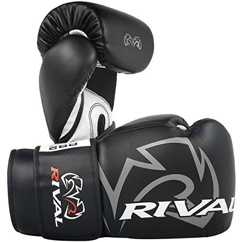 RIVAL Boxing RB2 2.0 Super Bag Gloves, Hook and Loop Closure - High-Density, Multi-Layered Padding, and Breathable Mesh Palm - color: Black, size: Small
