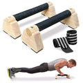 Parallettes Bars, Wooden Push Up Bars with Wrist Wraps for Men & Women, Handstand Training Bars for Home Gym, Non-Slip Calisthenics Equipment, 440lbs Durable Floor Push Up Handles - size: 30cm
