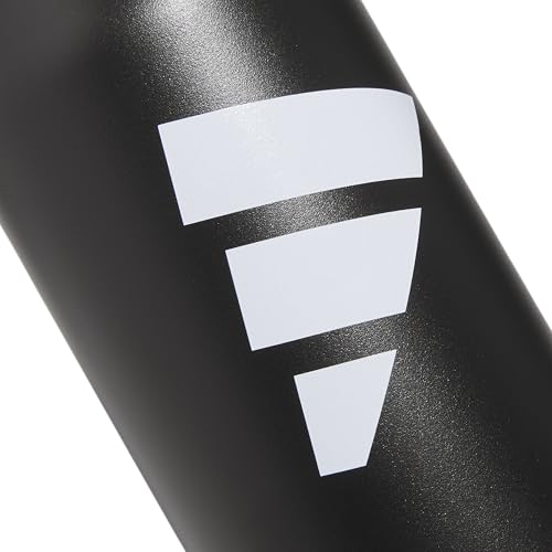 adidas Stainless Steel Metal Water Bottle 34 oz (1L) Screw Cap - color: Black/White/2