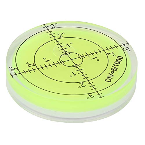 Generic 60mm Round Level Bubble, Crystal Clear ABS Acrylic Measuring Tool with Scale, for Camera Platform Balance Electronic Scale Horizontal Calibration