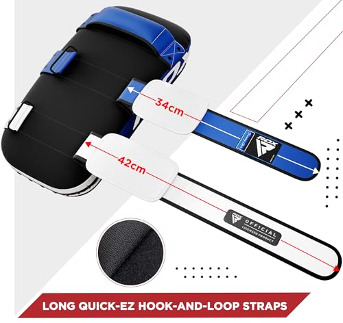 RDX Muay Thai Pad for Training, Curved Kickboxing Kicking Strike Shield, Coaching Kick Boxing, MMA, Martial Arts, Karate, Taekwondo, Punching, Foot, Knee and Elbow Target - color: Blue