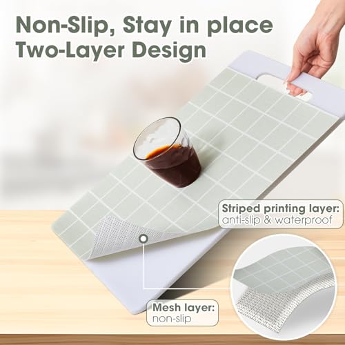 Drawer and Shelf Liner, Non-Slip Kitchen Cabinet Liners Non-Adhesive Thick Strong Grip Waterproof Washable Mats Protect Dresser Shelves Cupboard Bathroom Cabinets, Light Green, 12 in X 10 FT - color: Light Green, size: 11.8"W x 118"L