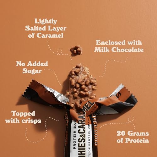Barebells Protein Bars Cookies and Caramel - 24 Bars (2 Packs of 12), 20g High Protein Treats - Chocolate Nutrition Bar with 1g Total Sugars - On-The-Go Breakfast or Post-Workout Snack - size: 24 Count (Pack of 1)