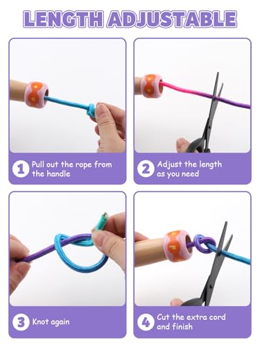 Jump Rope for Kids, Lorvain Adjustable Skipping Rope, Kids Jump Ropes with Wooden Handle for Girls Boys, Weighted Jumping Ropes for Fitness Workout Exercise Outdoor Fun Activity - color: Purple-1 Pc
