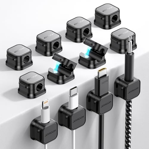 12 Pack Magnetic Cable Management Clips, Phone Electric Charging Cord Holder, Desktop Cord Organizer, Adhesive Cable Organizer Keeper for Home Kitchen Office Desk Outdoor Wall Car Bedroom Nightstand - color: 12-Pack