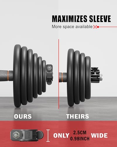 Mini Barbell Clips 1 inch I Multi-Size Adjustable Barbell Collar I 1 inch Barbell ClampsIQuick Release Weight Clips Pair of Locking for Dumbbell Bar - color: Black