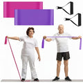 2 Pcs Resistance Band with Handles Chair Exercise Equipment for Seniors Physical Therapy Band Gifts for Elderly Women Rehab, Physical, Grandma, Grandpa - color: Rose Red,Purple