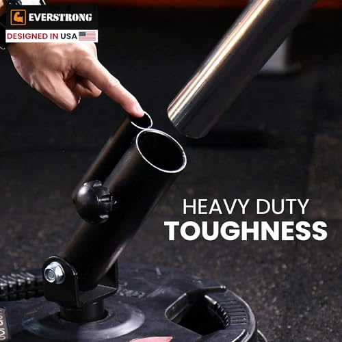 EVERSTRONG T Bar Row Attachment with V Bar Attachment Landmine Handle - 360 Swivel Landmine Attachment for Barbell for Full-Body Workout in Home Gym - Small Spaces - Deadlifts Squats Landmine Stand - style: 1-2" Base Only