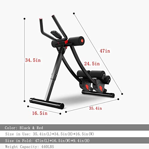 Fitlaya Fitness ab machine, ab workout equipment for home gym, Height Adjustable ab trainer, foldable fitness equipment. - style: ab machine
