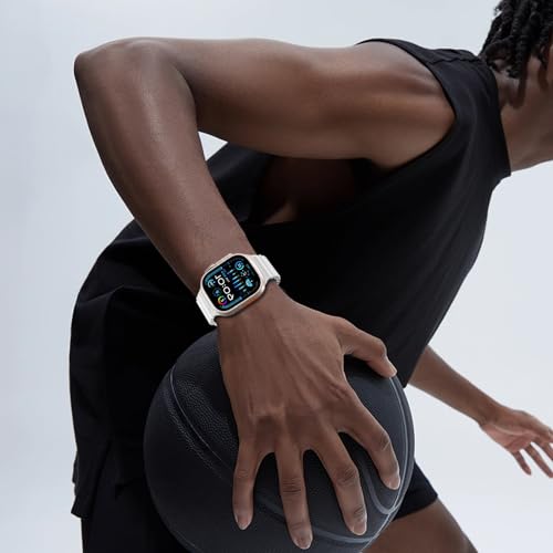 Ocean Silicone Sport Band - Compatible with Apple Watch Ultra 2/Ultra Bands 49mm 45mm 44mm for Men Women, Breathable Soft Waterproof Strap for iWatch Ultra 2, iWatch Ultra Series 10 46mm SE/9/8/7/6/5 - color: Ocean/White