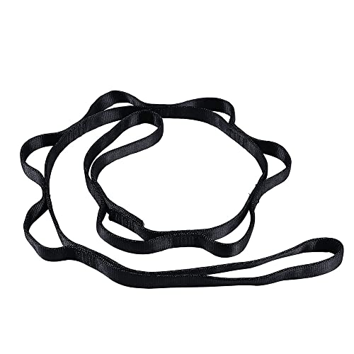 2Pcs Adjustable Anti-Gravity Chrysanthemum Swing Flying Stretch Belt Rope Climbing Daisy Chains Extension Yoga Belt Hanging - color: Black, size: 1.8M