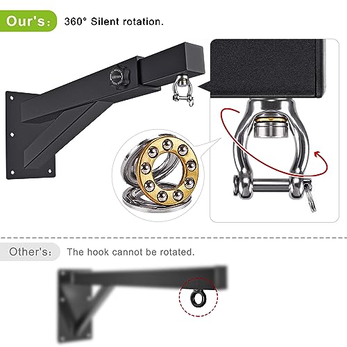 BeneLabel Wall Mount Heavy Bag Hanger, Heavy Duty Punching Bag Stand, Boxing Bag Bracket for Home Gym Indoor Outdoor, 800 LB Capacity - color: Length Adjustment 17-25