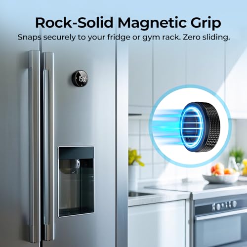 USB Rechargeable Magnetic Kitchen Timer for Cooking, Building 800mAh Battery Large Display Digital Countdown Countup Timer, 3 Preset 5/15/25 Mins Loud Alarm for Kitchen Classroom Grilling Studying - color: Glossy Black