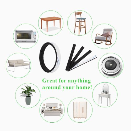 Felt Strips 20Pieces Pack 1/2x 6 Inches Self Adhesive Black Furniture Felt Strips Anti Scratch Heavy Duty 3mm Floor Protector for Rocking Chair for Hardwood Floor - size: 20 Strips 1/2x6 inch