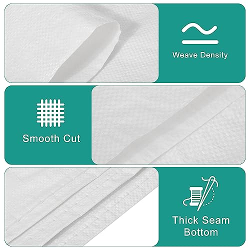 Windyun 200 Pcs White Empty Sandbags with Ties 18 x 30 Inch White Woven Polypropylene Sand Bags Bulk, Heavy Duty Sand Bags Flood Water Barrier for Hurricane Flooding, Construction