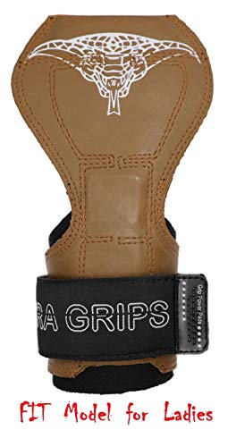 Cobra Grips Weight Lifting Gloves with Adjustable Neoprene Padded Wrist Wraps - Heavy Duty Alternative to Power Lifting Hooks for Deadlifts - color: FIT Brown Rubber, size: 4.25 - 7.0"