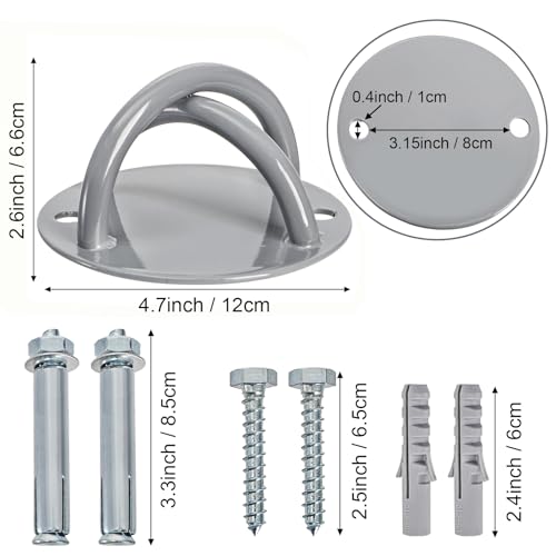 Wall Mount Bracket for Suspension Straps, Ceiling Anchor X Mount for Rings, Body Weight Strength Training Systems, Yoga Swings & Boxing Equipment