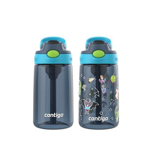 Contigo Aubrey Kids Water Bottle - color: Blueberry/Blue Raspberry & Blueberry/Nightfall, size: 14 oz (Pack of 1)