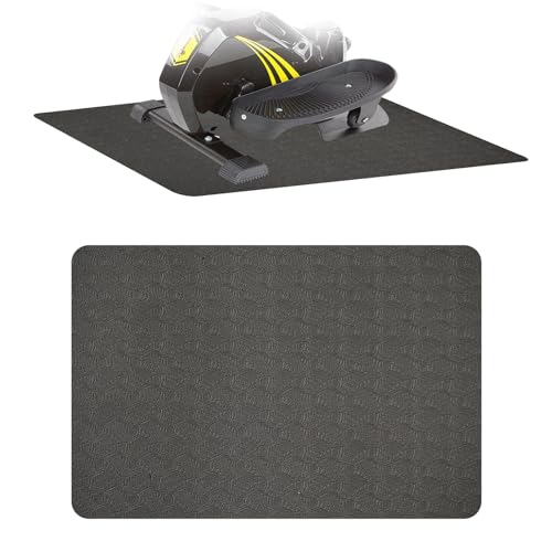Non-Slip Workout Mat for Under Desk Ellipticals,Thicker & Quieter,23.6x17.7x0.2",Suitable for Ellipse Leg Exerciser, Foot & Leg Pedal Exerciser for Seniors Fitness, Floor Protection,Enhanced Stability - color: BLACK