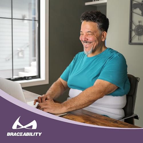 BraceAbility Medical Abdominal Stomach Binder - Belly Band Compression for Diastasis Recti, Postpartum, Post-Surgical Wrap for Tummy Tuck Recovery, Post op Ab Binder for Women and Men (M/L 12") - size: M/L 12"