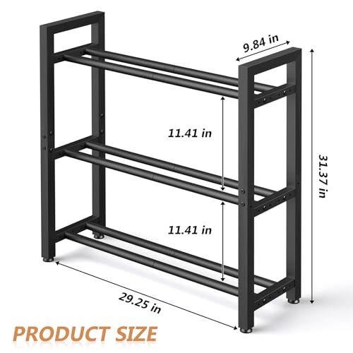 Eocnrhe Dumbbell Rack Stand Only, Weight Rack for Home Gym, 3-Tier Adjustable Dumbell Rack Heavy-Duty Weight Stand for Dumbbells Kettlebells - size: 9.84"D × 29.25"W × 31.37"H