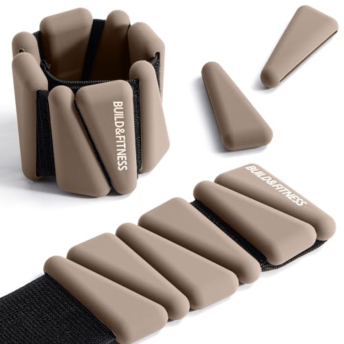 Wrist & Ankle Weights, Adjustable Bands for Women & Men Workouts, Set of 2 – 2lb or 4lb (1lb or 2lb each strap) Ideal for Runs, Jogs, Walks, Yoga, Dance, Pilates, Cardio, Aerobics, Strength Training - color: Mocha, size: 2LB (1LB each)