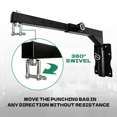 Heavy Duty Punching Bag Hanger, Wall Mounted Punching Bag Hanger, Adjustable Length and Height Heavy-Duty Punching Bag Bracket, Suitable for Home Gym - style: Length and Height Adjustable