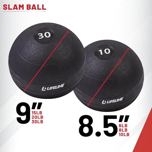 Lifeline Fitness Weighted Slam Ball - Easy to Grip Slam Ball for Home Gym and HIIT Workouts - style: 6 lb