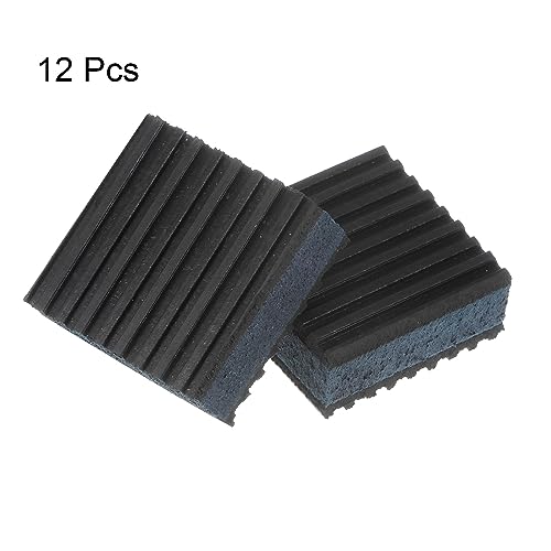 HARFINGTON 12pcs Rubber Anti Vibration Pads 2" x 2" x 7/8" Isolation Vibration Absorbing Pad Damping Mat Anti-Skid Noise with EVA Center for Air Compressor Conditioner Treadmill Washer
