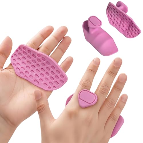 Anti-Slip Workout Grips, Ergonomic Workout Gloves, Weight Lifting Grips, for Men and Women, Silicone Gym Grips Pads, Soft, Palm Protection, Suitable for Various Fitness Training - color: Pink