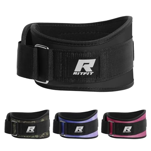 RitFit Weight Lifting Belt - Great for Squats, Lunges, Deadlift, Thrusters - Men and Women - 6 Inch Black/Camouflage - color: Black, size: M(30"-36")