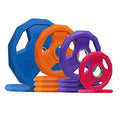 SPART Color Coded Weight Plate 2-Inch Rubber Coated Olympic Grip Plate for Barbell, Solid Cast Iron Weight Plates for Strength Training, Weightlifting, Crossfit, Home Gym, 2.5LB/5LB/10LB/25LB/35LB/45LB, Pair - color: 155LB SET