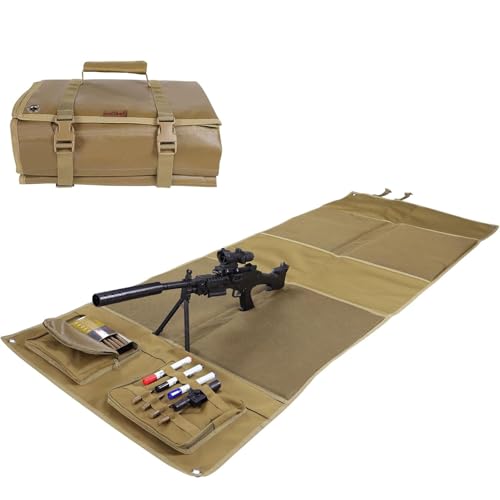 Shooting Mats Prone Padded, Extra Large Portable Roll Up Folded Waterproof Non-Slip Tactical Shooting Mat with Thickened Cotton Padding, Bipod Holder & 2 Accessory Pockets for Range Shooting Hunting - style: Standard Rectangular