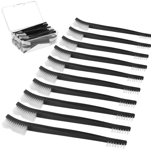 Boao 30 Packs Double-Ended Gun Cleaning Brushes 7 Inch Nylon All Purpose Cleaning Brush with Plastic Handle (White) - color: White
