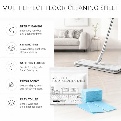 Multi-Surface Floor Cleaning Tablets, 100PCS Concentrated Floor Cleaner Tablets for Hardwood, Tile, Laminate & Vinyl Floors, Dissolvable Mop Cleaning Solution for Home & Kitchen Use