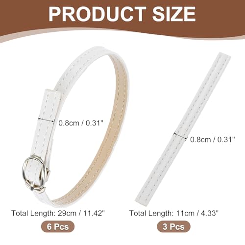 uxcell Replacement Ankle Strap for Heels Detachable Shoe Straps PU Leather Shoe Band - color: Piano White