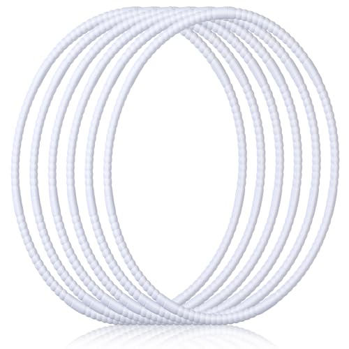 Shappy 6 Pcs Exercise Hoop Detachable Adjustable Plastic Toy Playground Toys Colored Hoop Circles for Teens Games Gymnastics Dog Agility Equipment Party Decor - color: White, size: 26 Inch