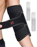 Hurmoya Elbow Brace Night Sleep, Cubital Tunnel, Ulnar Nerve Entrapment | Comfortable Compression Sleeve Immobilizer, Elbow Splint with 2 Removable Metal Splints, Pain Relief for Men and Women (M) - size: Medium